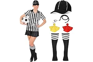 Sintege 6 Pcs Adult Women's Official Referee Costume Set Complete Referee Uniform...