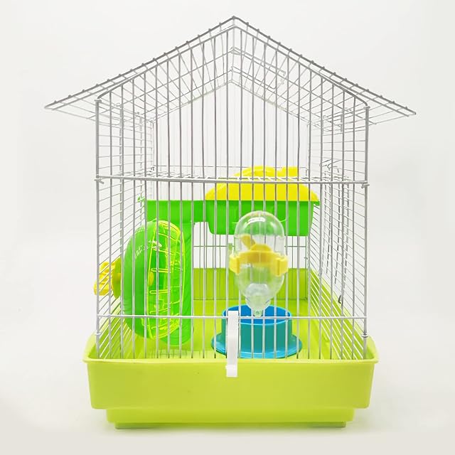 Foto 3 de 5 de BPS Jaula Hámster Mini Casa Chalet para Hámster con Comedero Bebedero Rueda Color al Azar BPS-1153