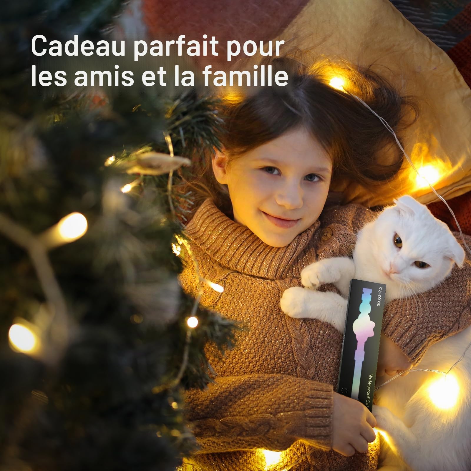 Collier étanche pour Chat Airtag avec Motif de Poisson Lumineux et réfléchissant, Collier léger pour Apple Air Tag, Support de Suivi GPS caché pour Chats, Chatons (22,9 à 33 cm)