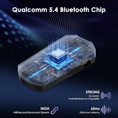 Miniatura 2 de JX01 Auriculares de Motocicleta Bluetooth con V5.4, Casco de Motocicleta Bluetooth de 8 Vías con Audio aptX HD, Control de Aplicación y