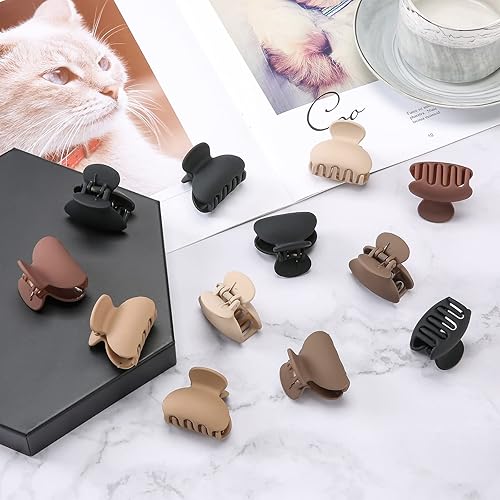 Miniatura 2 de Lolalet - Paquete de 12 pinzas pequeñas para el cabello para mujer, cabello fino y corto, 1.5 pulgadas, lindos clips de mandíbula de tamaño mediano,