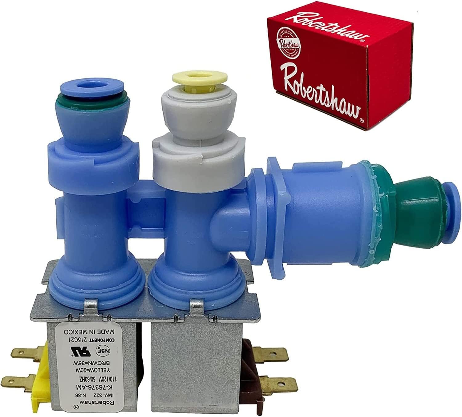 [67006322 Valve OEM Mania] 67006322 NEW OEM Produced for Whirpool Refrigerator Dual Water Inlet Valve Replacement Part - replaces 12956102