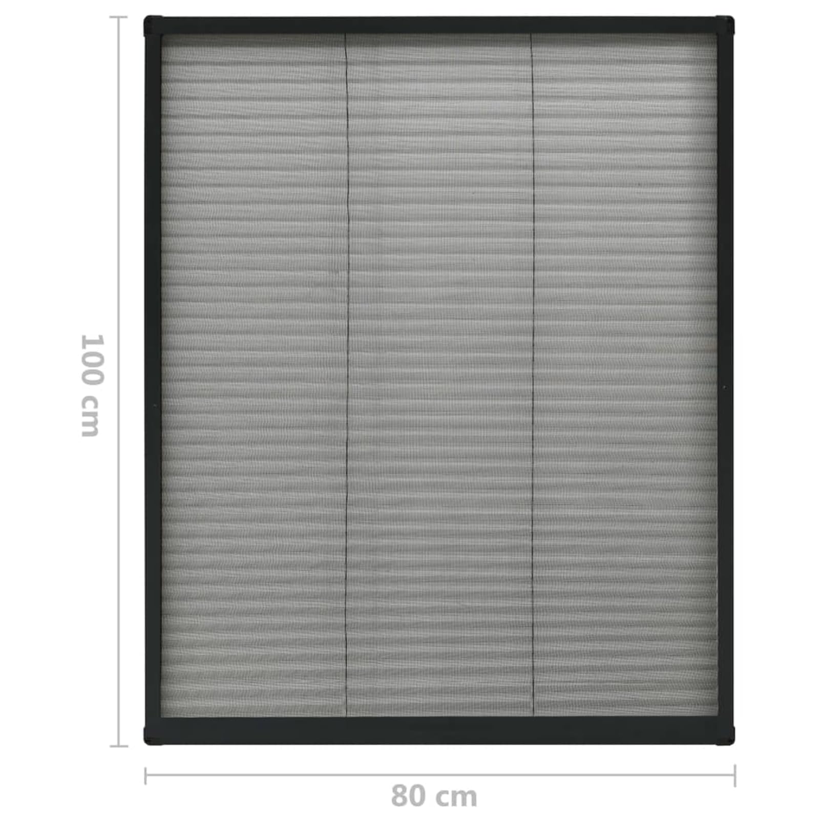 Gecheer Insektenschutz Plissee, Aluminium Rahmen Anthrazit Fiberglas Maschengitter 80x100cm für Fenster Dachfenster