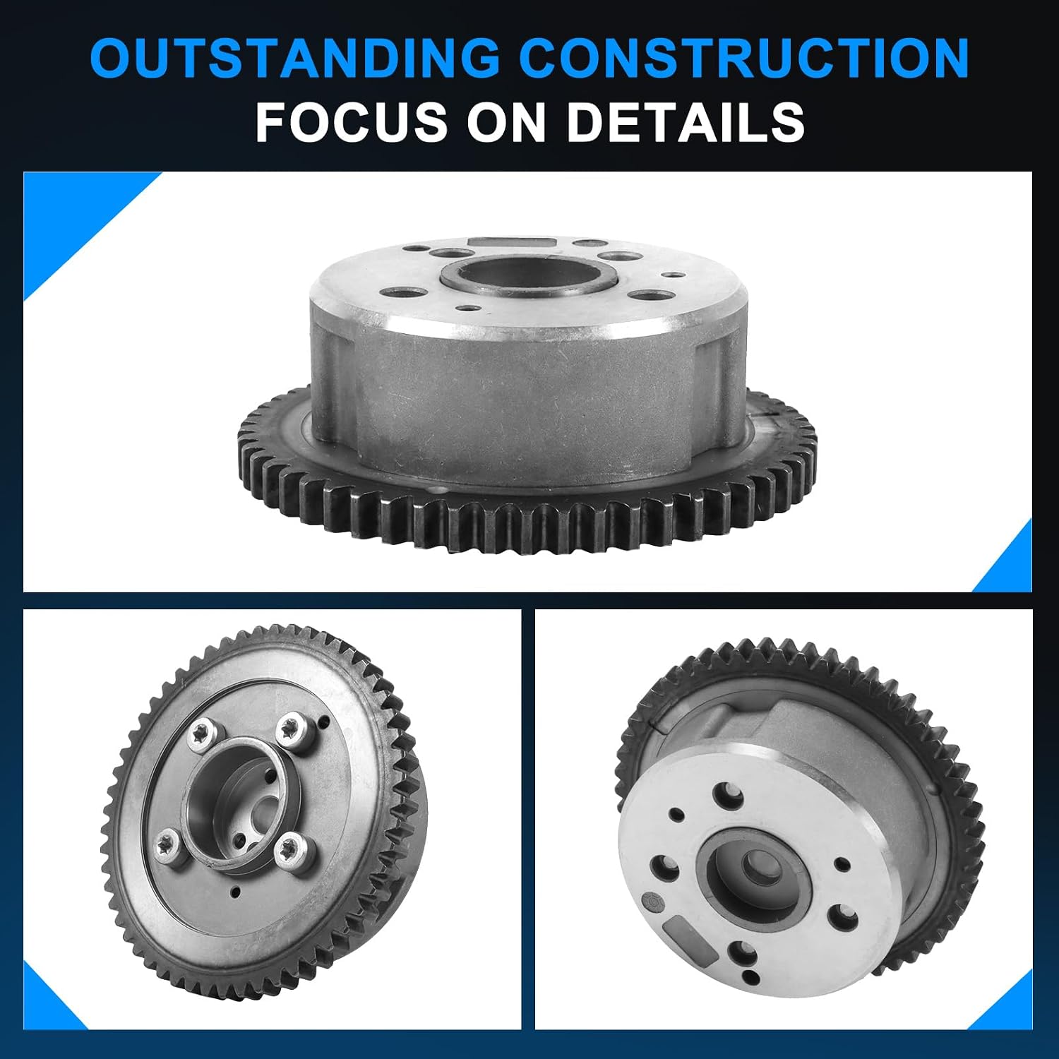 2435025000 Intake Engine Variable Valve Timing Sprocket Compatible with Hyundai 2010-2014 Genesis Coupe 2010-2012 Santa Fe with Kia 2010-2013 Forte 2006-2010 Optima 2.0L 2.4L 243502G600