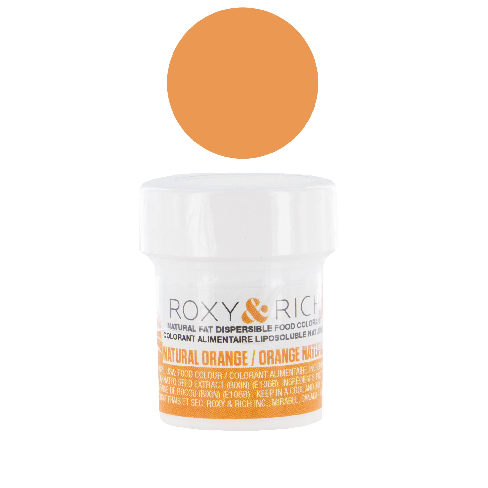 Roxy & Rich Natural Fat Dispersible Powder Food Color, 5 Grams Orange