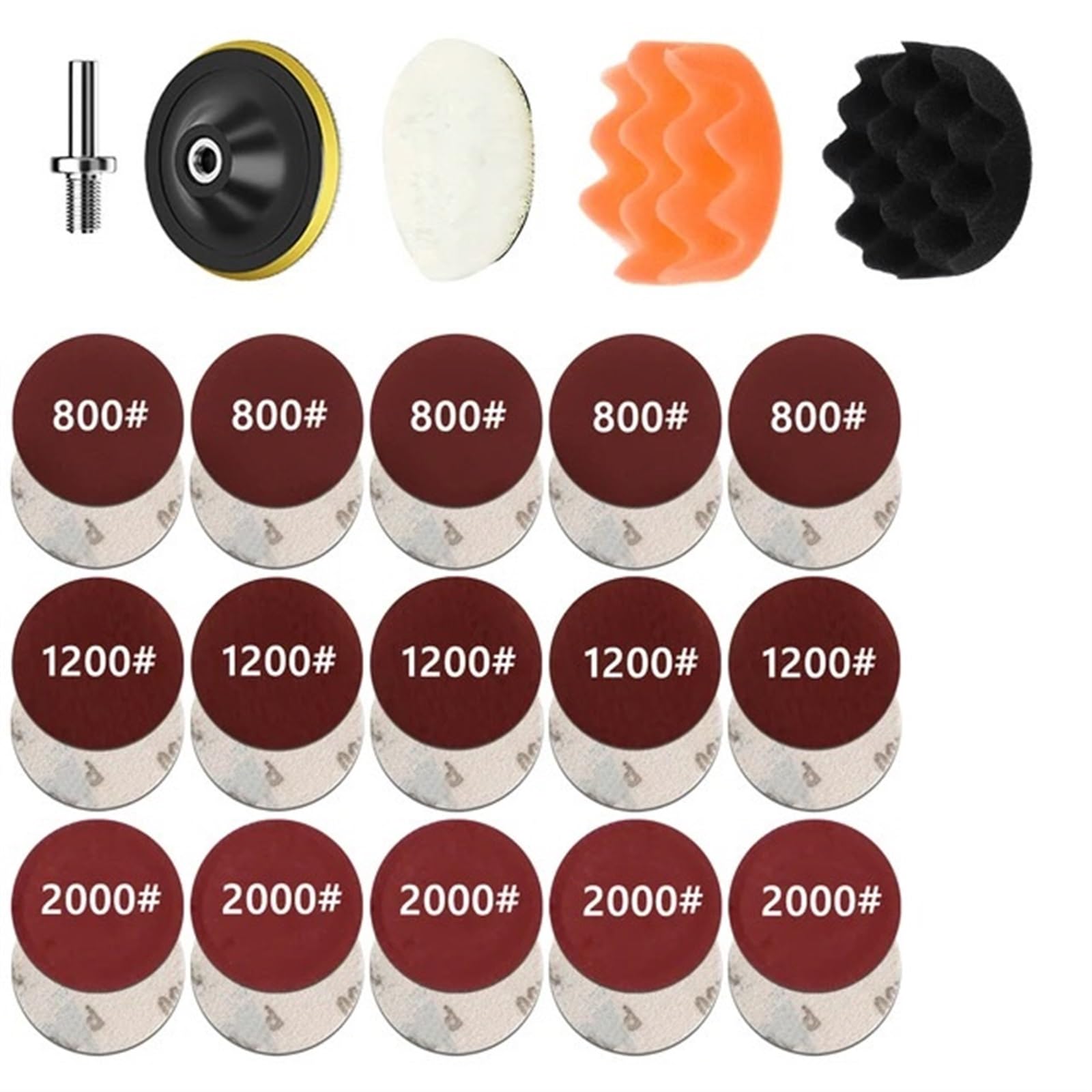 ZagYing Headlight Repair Restoration Kit Car Polishing Disc 3inch 75mm Auto Waxing Sponge Sanding Pad with Sandpaper for Car Detailing