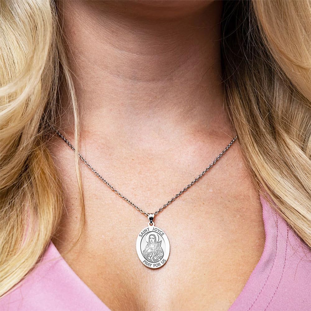 PicturesOnGold.com Saint Joyce Religious Medal - 3/4 Inch X 1 Inch - Sterling Silver - Image 4