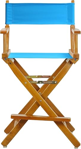 Miniatura 3 de Casual Home 220-05021-27 - Silla de director de 24 in, marco de roble miel, con lona color turquesa, altura de mostrador