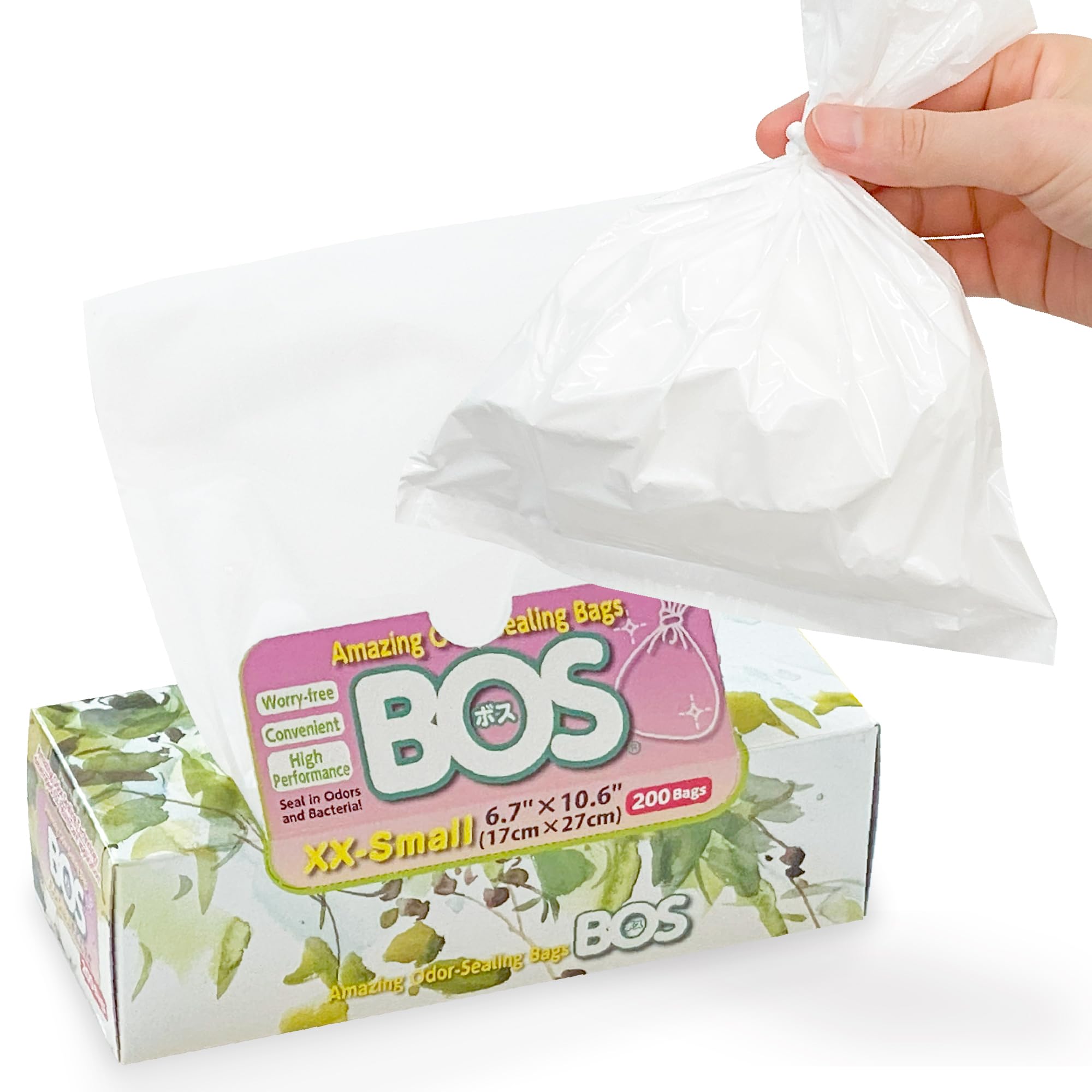 Bolsas desechables para sellar olores de BOS para caca de perro, pañal o cualquier producto sanitario, duradero y sin perfume (200 bolsas) [tamaño: XXS, color: blanco]