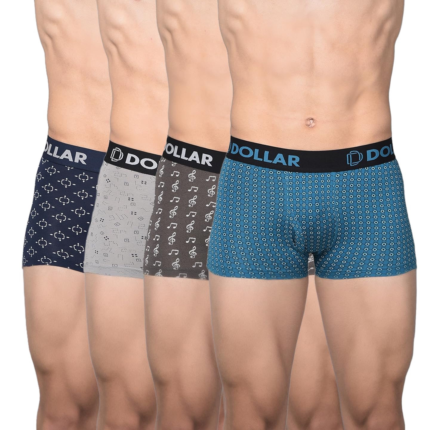 dollar bigboss Men's Assorted Pack of 4 Cotton Trunk (Colour & Print May Vary)-picture-26