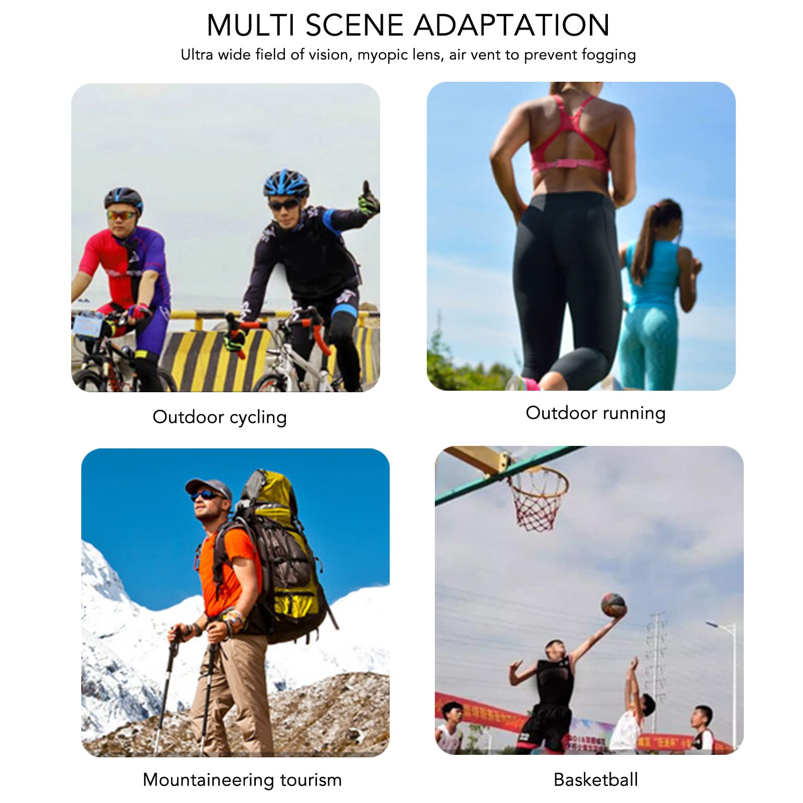 RiToEasysports Occhiali Sportivi, Occhiali da Racchetta Basket Occhiali Protettivi Sportivi Comodi da Indossare Occhiali di Sicurezza Adatti per la Corsa Quotidiana, Il Basket, la Maratona, la