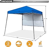 Vista 3 de ABCCANOPY - Tienda de campaña de playa desplegable estable con bolsa de mochila, base de 10 x 10 pies / parte superior de 8 x 8 pies, azul