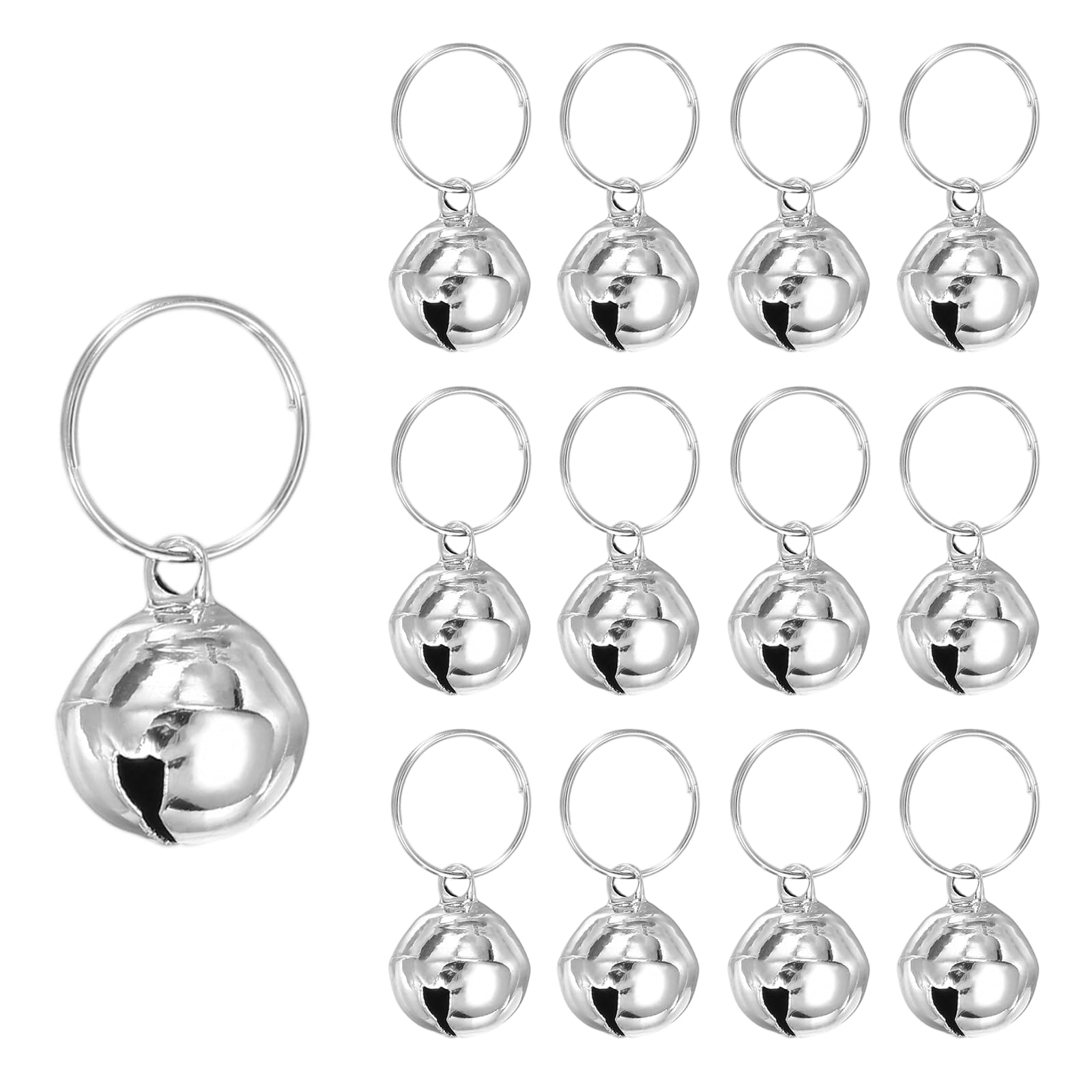 PATIKIL 12 Pezzi Campanellino Per Cane Mini Campanellino Per Gatto Campanellini Piccoli Per Collare Animali Domestici Portachiavi Carino Molti Metallo Sonaglio Forte Argento