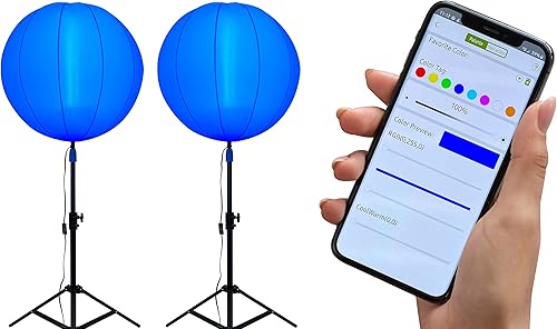 EasyGo Product Luz de globo Inflable de 32 pulgadas con trípode LED cambiante controlado por Bluetooth 10.000 lúmenes 100 vatios 120 voltios,