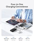 Baseus FC11 Power Bank 45W 20000mAh Portable Charger with Dual Built-in Cable, CCC Small Power Bank With Smart Display, Retractable Cable, Battery Pack for iPhone 17/16, iPad, Laptop, Samsung, Pixel - 4