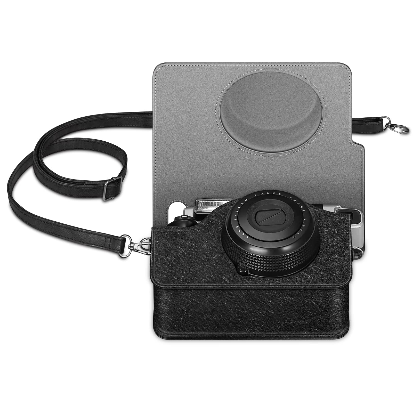 Per Fujifilm Instax Wide 300 custodia per fotocamera istantanea, borsa per il trasporto in pelle PU di qualà, 5 colori-borsa per fotocamera rosa, marrone e nera  44