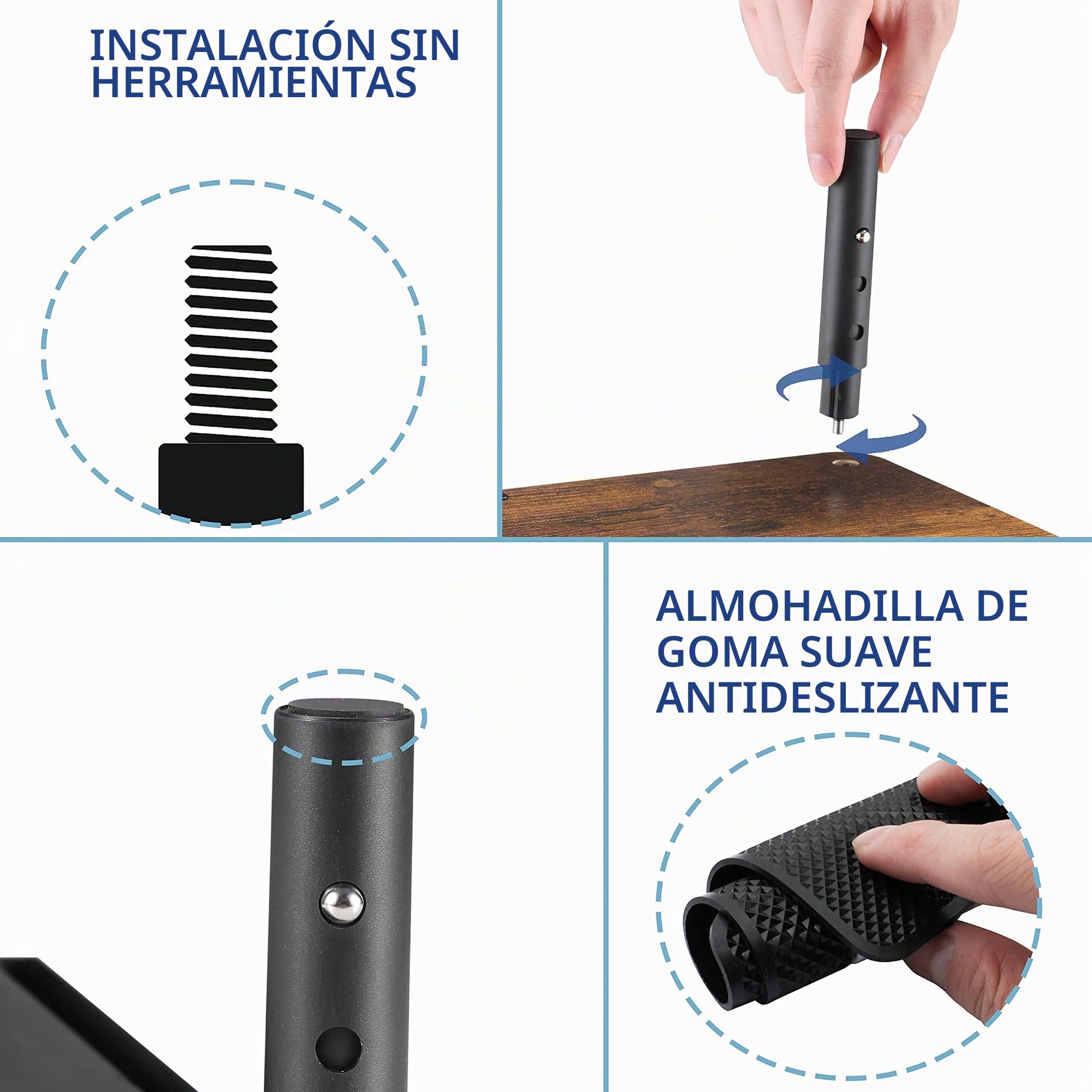 ETHU Soporte para monitor doble, elevador de doble monitor, ajustable, organizador con soporte para teléfono y cajón, accesorios de oficina, altura regulable