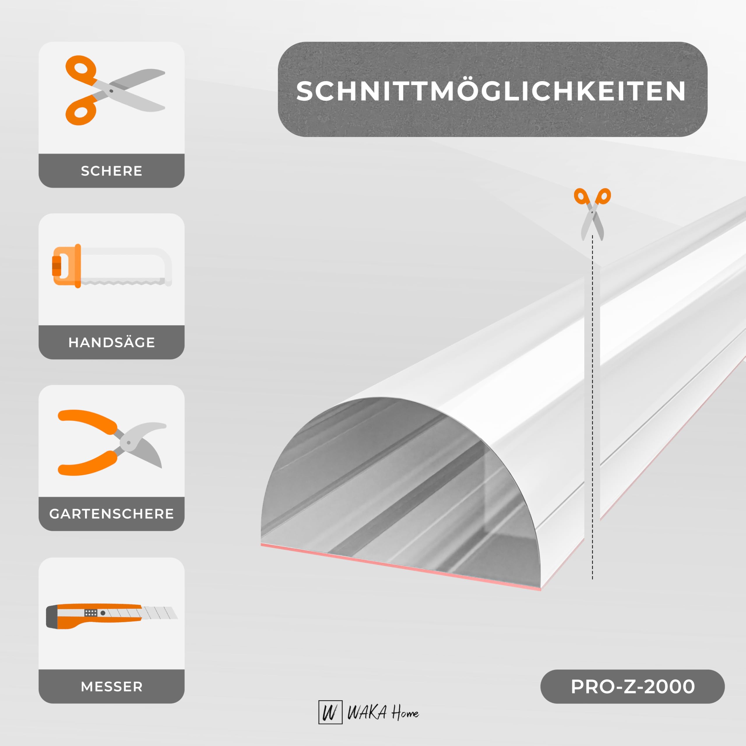 WAKA Premium Schwallschutzleiste Dusche PRO-Z mit der Besten Qualität für die Duschkabine Transparent Acryl Selbstklebend Ideal für die Duschtürdichtung & Duschdichtungen für Duschtüren & Duschlippe
