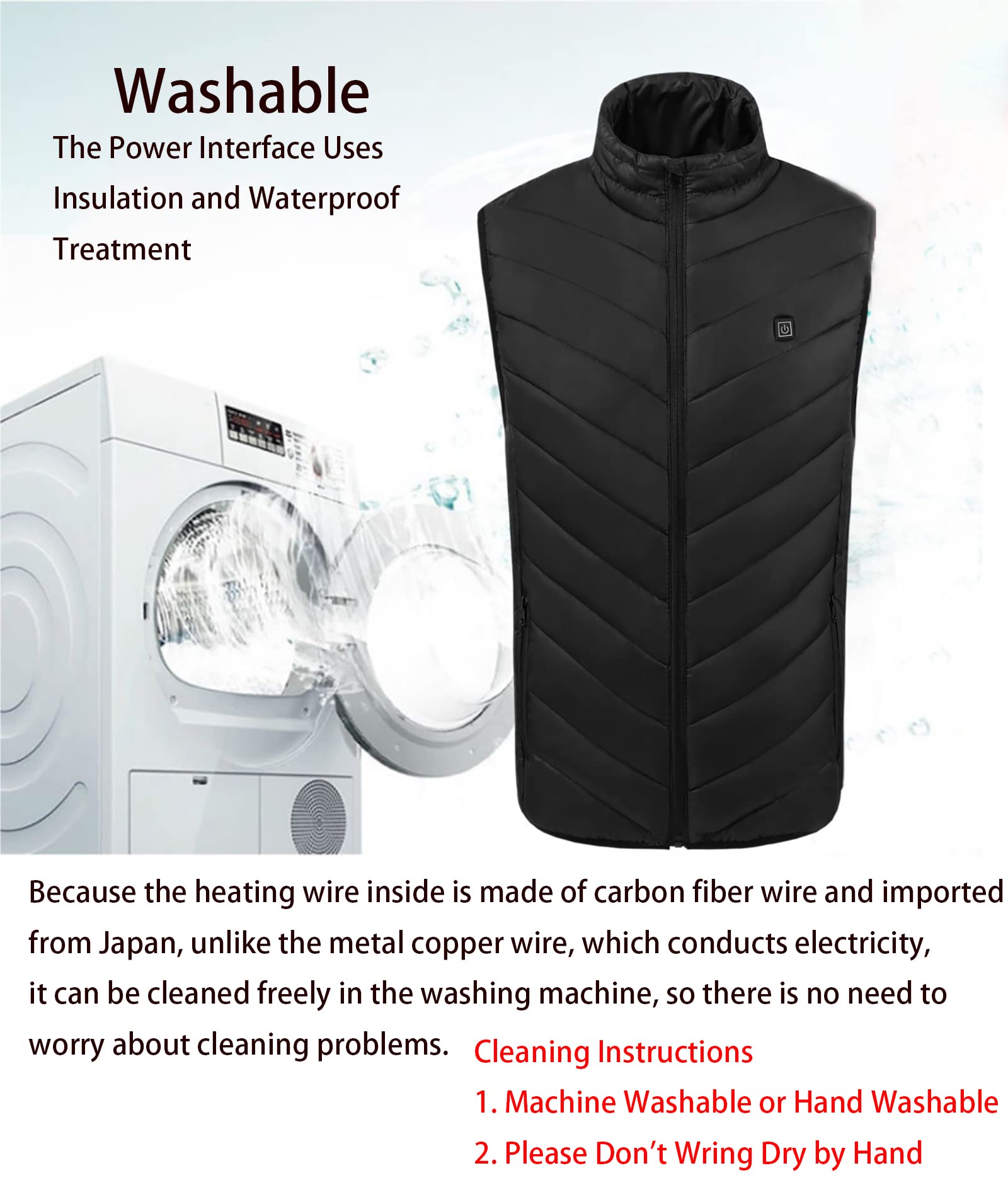 PINCOU Verwarmd Vest Heren & Dames - USB Oplaadbaar, Wasbaar, 5 Verwarmingszones Voor Winter