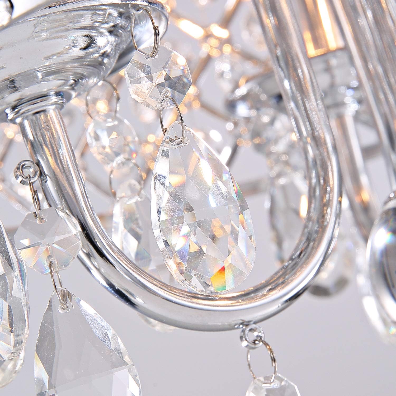 Special 7PMBEANE Crystal Ceiling Fans Light 5 Reversible Wood Blades Contemporary Chandelier 3 Speeds with Remote Control for Living Room Dining Room 52 Inches