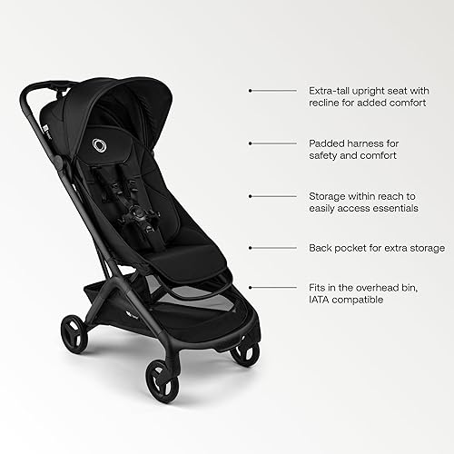Miniatura 4 de Bugaboo Butterfly 2 - Cochecito de viaje, ultra compacto plegable en un segundo, ligero y apto para aviones (negro) Negro -,Azul,gris topo,Rosa
