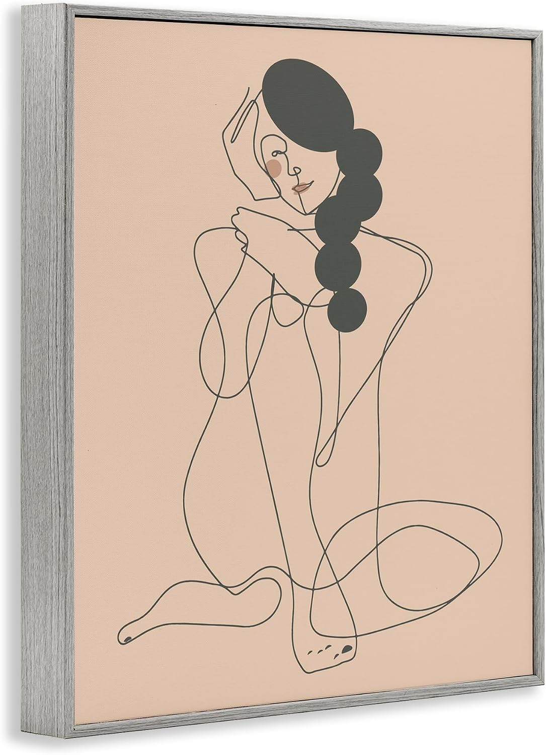 'Abstract Woman Sitting Scribble Drawing'| Framed Giclee Art