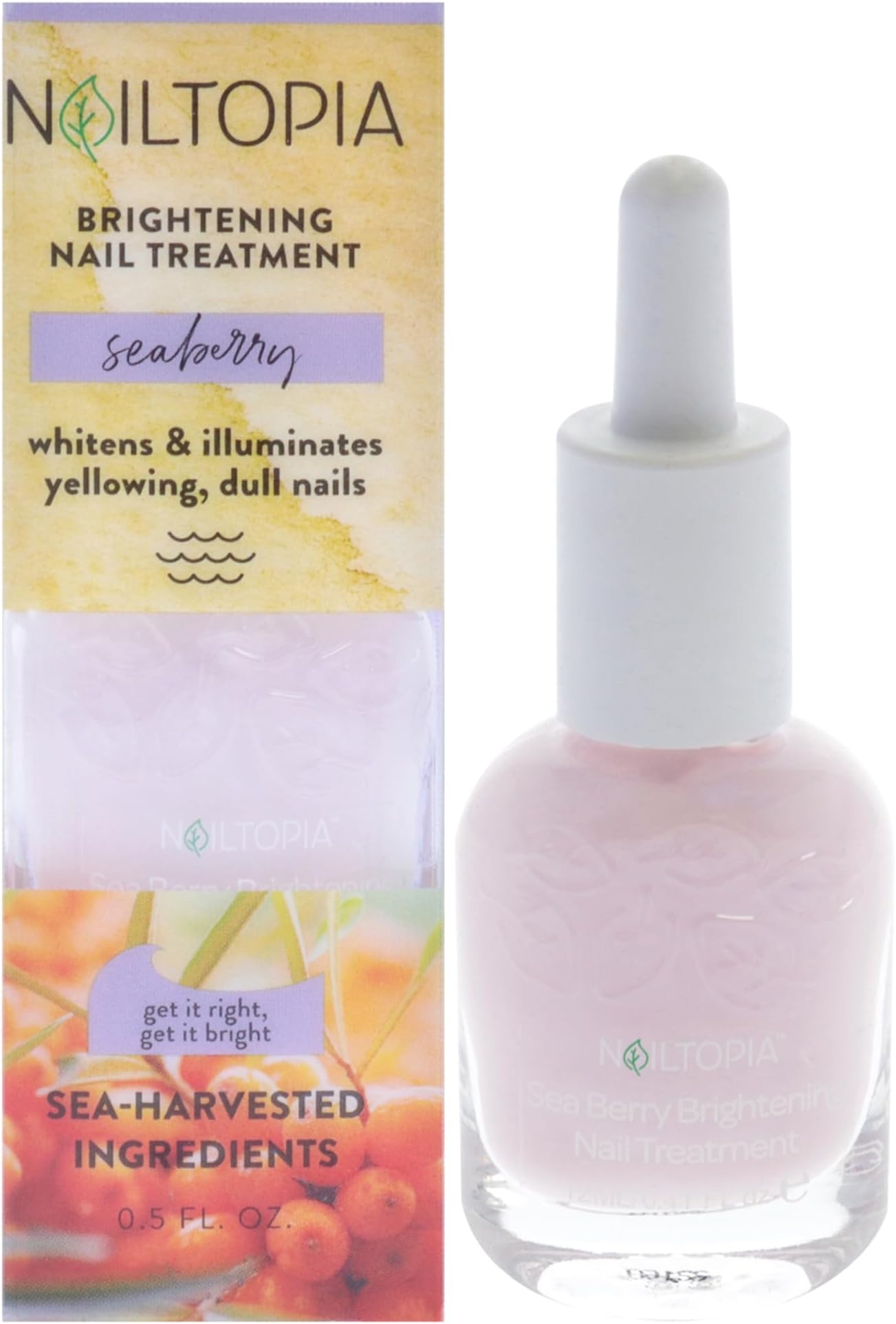 Healing and Brightening Nail Treatment - Nail Growth Oil - Nail Strengthener Treatment for Hard Nails - With Superfood Sea Berry - 0.41 oz