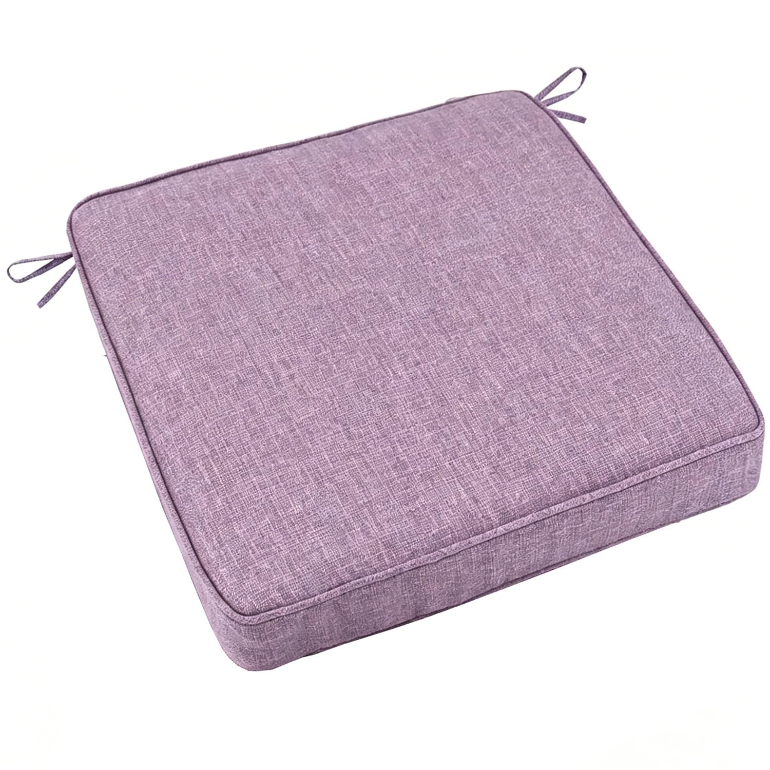 PLCIVSA Square Seat Cushions 25×25/30×30/45×45/50×50cm for Kitchen Chairs/Dining/Office,Memory Foam Chair Pads with Ties & Non-Slip Bottom,Washable Removable(violet,60x60x8cm)