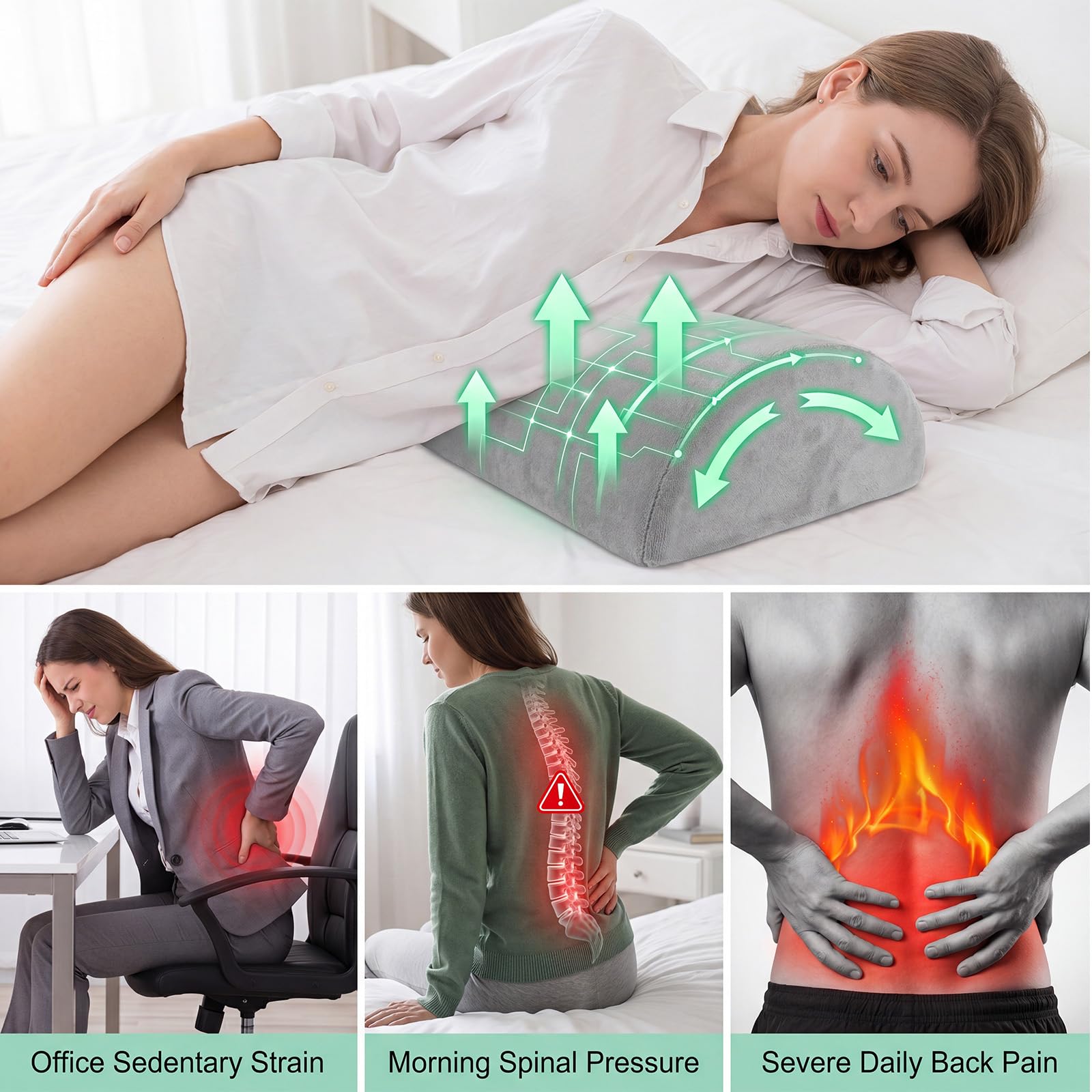 Cuscino per Gambe, Cuscino Gambe per Dormire, Cuscino Ginocchia per Dormire Cuscino Alza Gambe Cuscino per Ginocchia Dormo Cuscino in Memory Foam a Mezza Luna