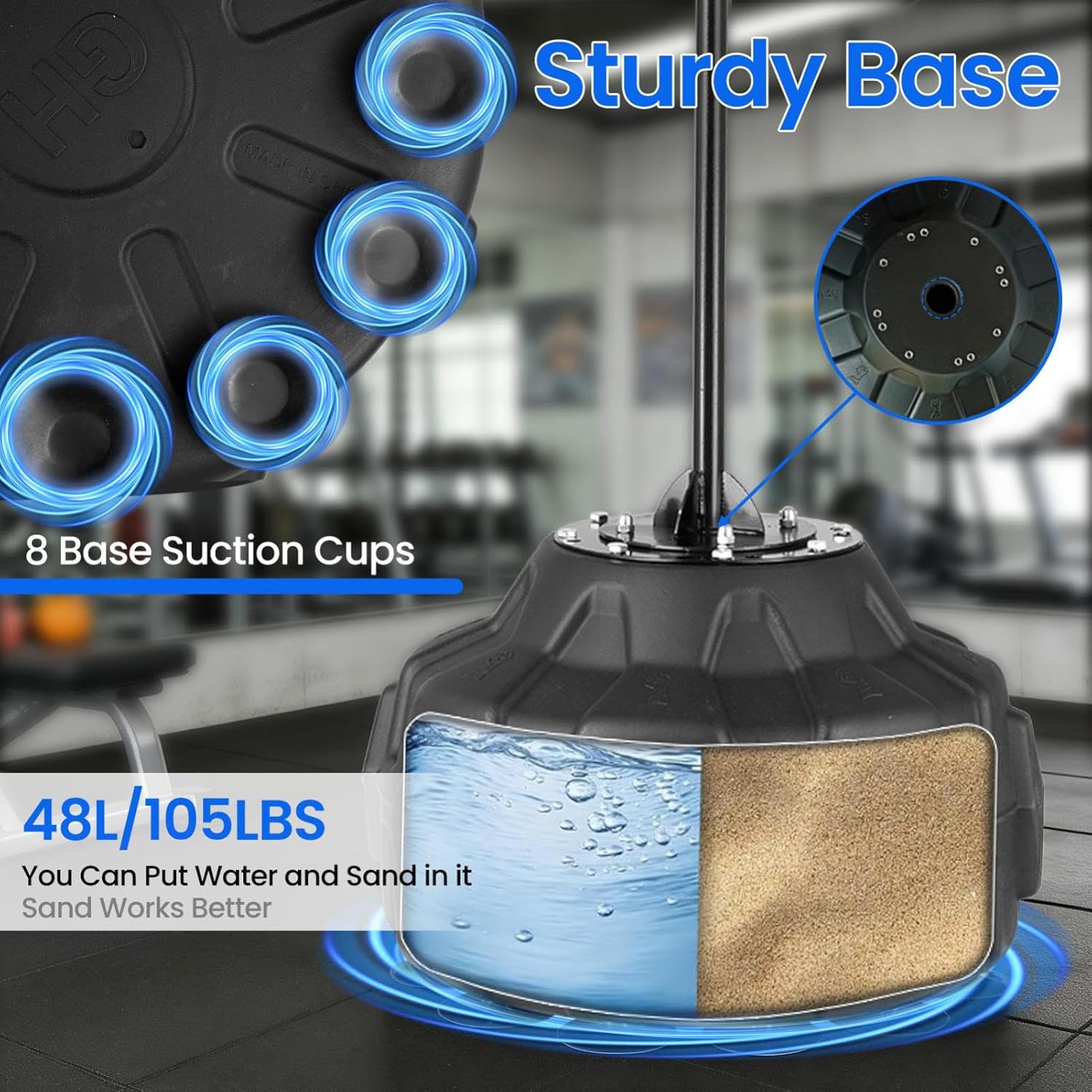 Pedestal Punching Bag with Stand, 55.9-71.6 in Height Adjustable Heavy Duty Speed Bag, Home Gym Kickboxing Equipment for Adults Teens, Fitness Training & Stress Relief