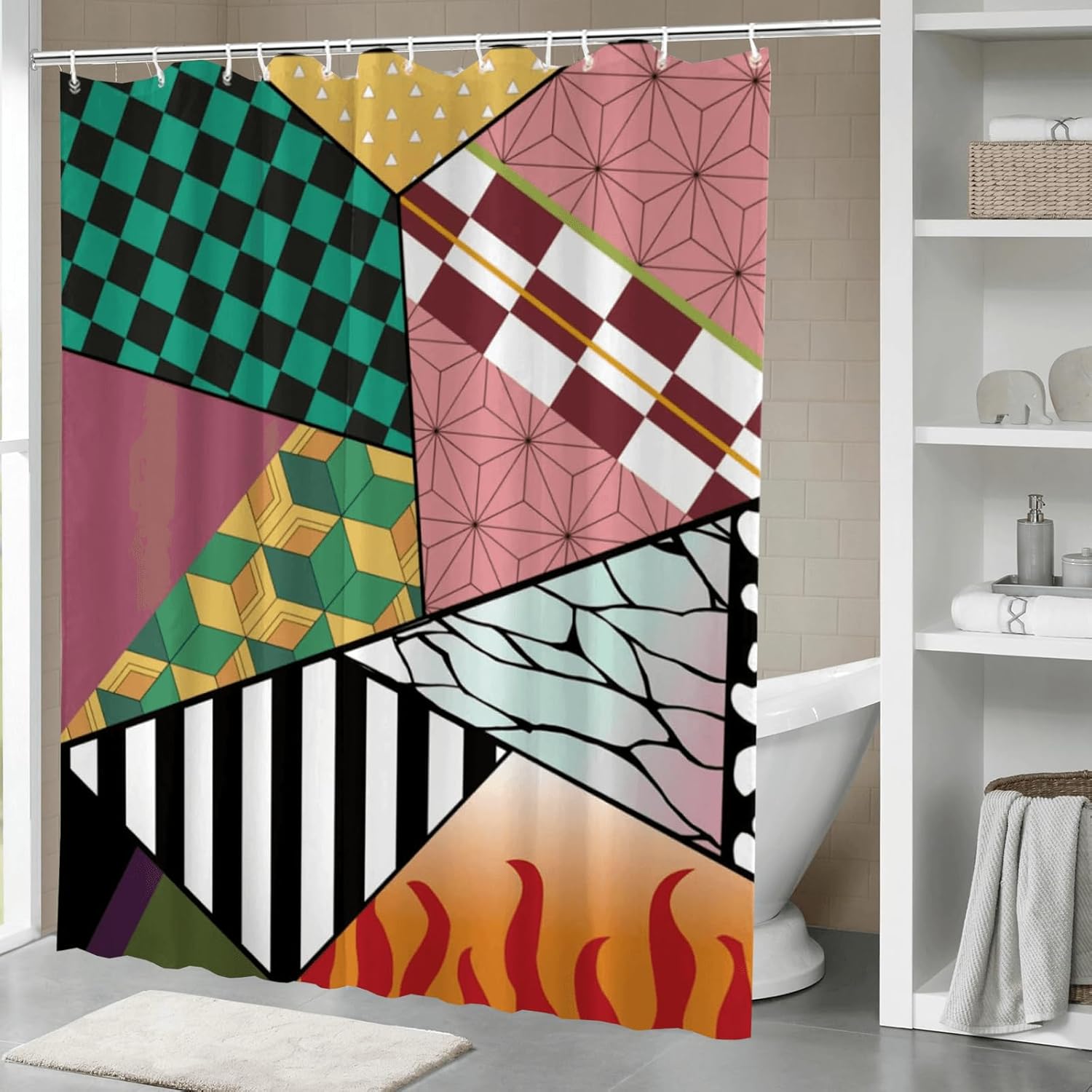 Anime Shower Curtain Japanese 72" X 60" Shower Curtain