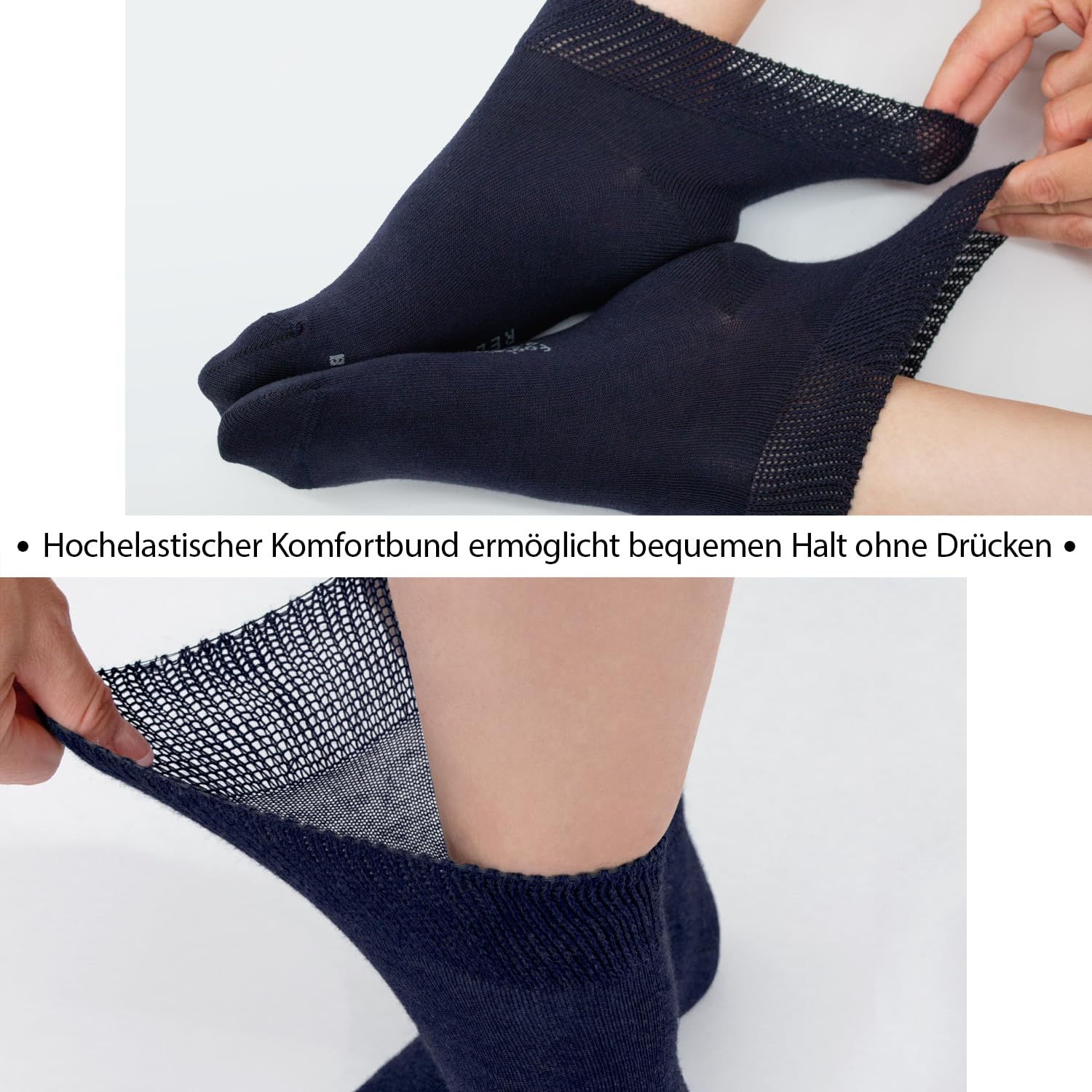 Footstar Damskie i męskie skarpety z krótką cholewką lub klasycznymi skarpetami zdrowotnymi (6 par) bezszwowe skarpety dla cukrzyków