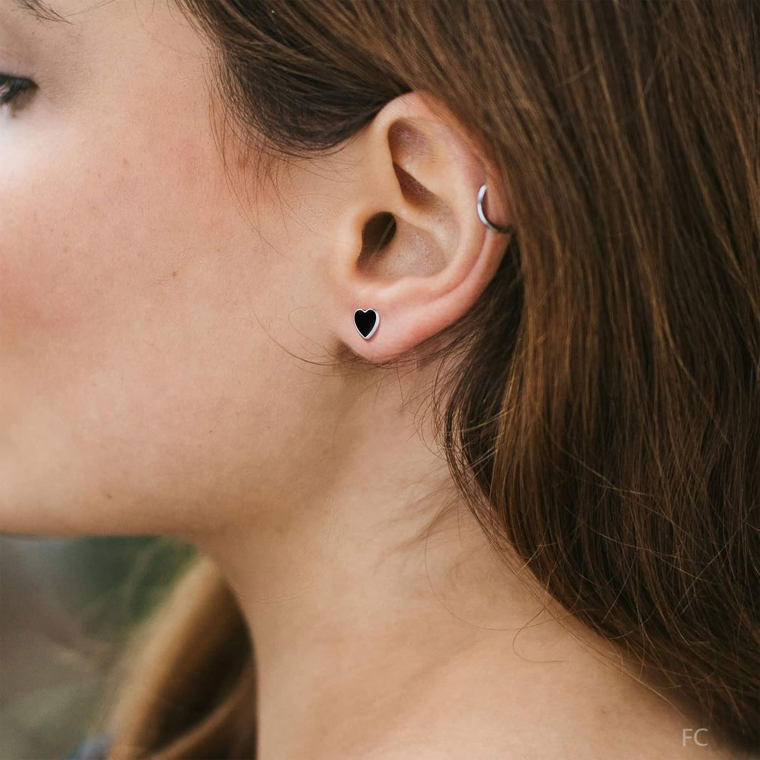 FindChic Hypoallergenic Sterling Silver Small Bar/Heart/Dot/Triangle/Butterfly/Lightning Studs Earrings Minimalist Geometric Jewelry Valentine Gifts for Women Men Girls, with Gift Box - Image 8