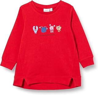 Name It Babe Girl's Nmflisa Sweat Tunic Box Bru Sweatshirt