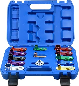 13 Piece Aluminum Spring Disconnect Set, Fuel and Transmission Line Disconnect Kit for Couplings Fuel Lines, Cooler Lines, Heater Lines and Air Conditioning Line