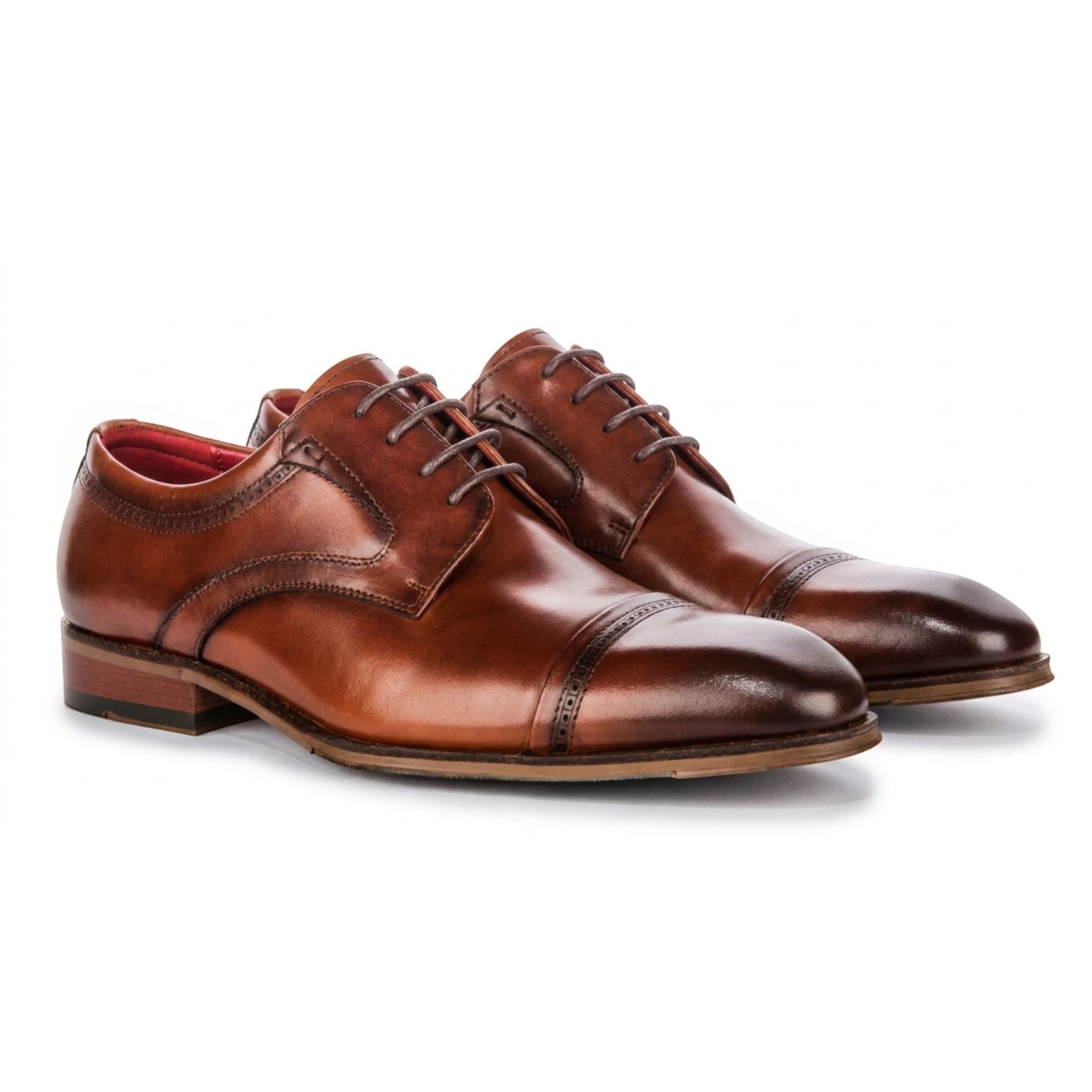 Scarpe Eleganti da Uomo Justin Reess Everett in Pelle Lucida con Punta Rinforzata, Modello Derby.