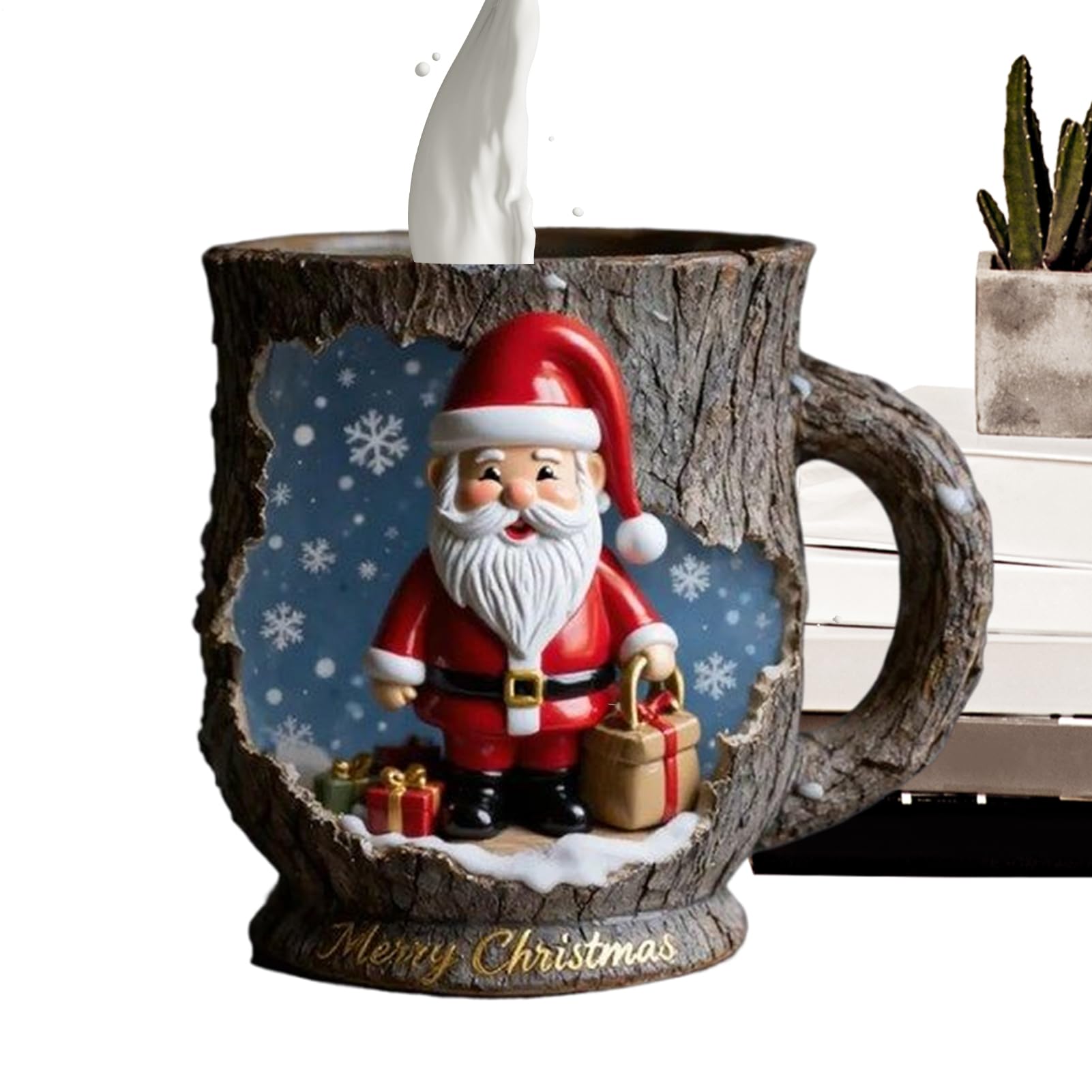 Gobelet à boissons de vacances en céramique craquelée | Tasse à boisson chaude portable Père Noël