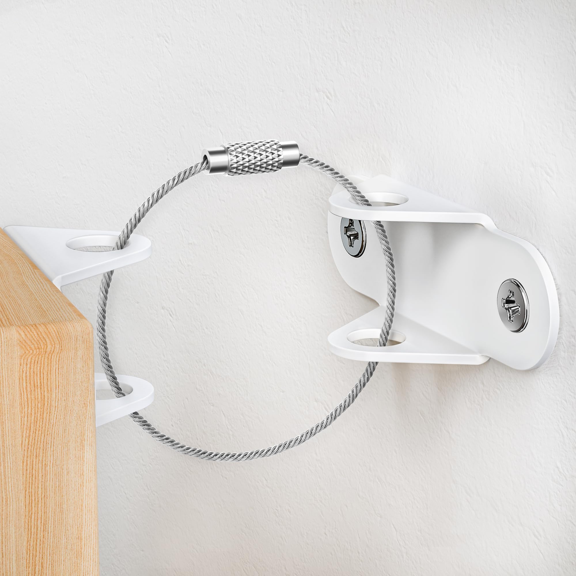 EastLink Furniture Anchors for Baby Proofing (6 Pack), Anti Tip Furniture Anchors Earthquake Straps Keep Baby and Pet Safety, 400 LBS High Tensile Capacity Metal Furniture Straps Wall Anchors, White