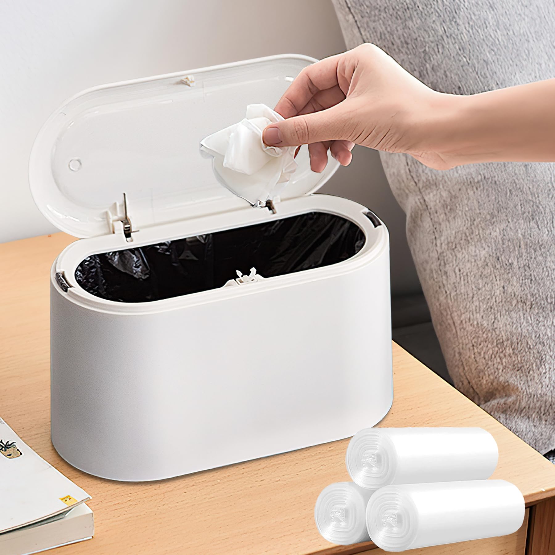 Photo 1 of MONGTINGLU Mini Trash Can with Lid