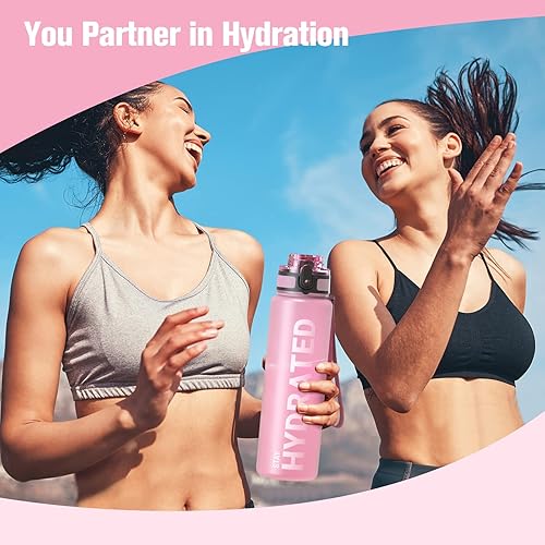 Miniatura 8 de Sahara Sailor - Botellas de agua, botella de agua deportiva motivacional de 32 onzas con marcador de tiempo - Times to Drink - Tritan, sin BPA, boca