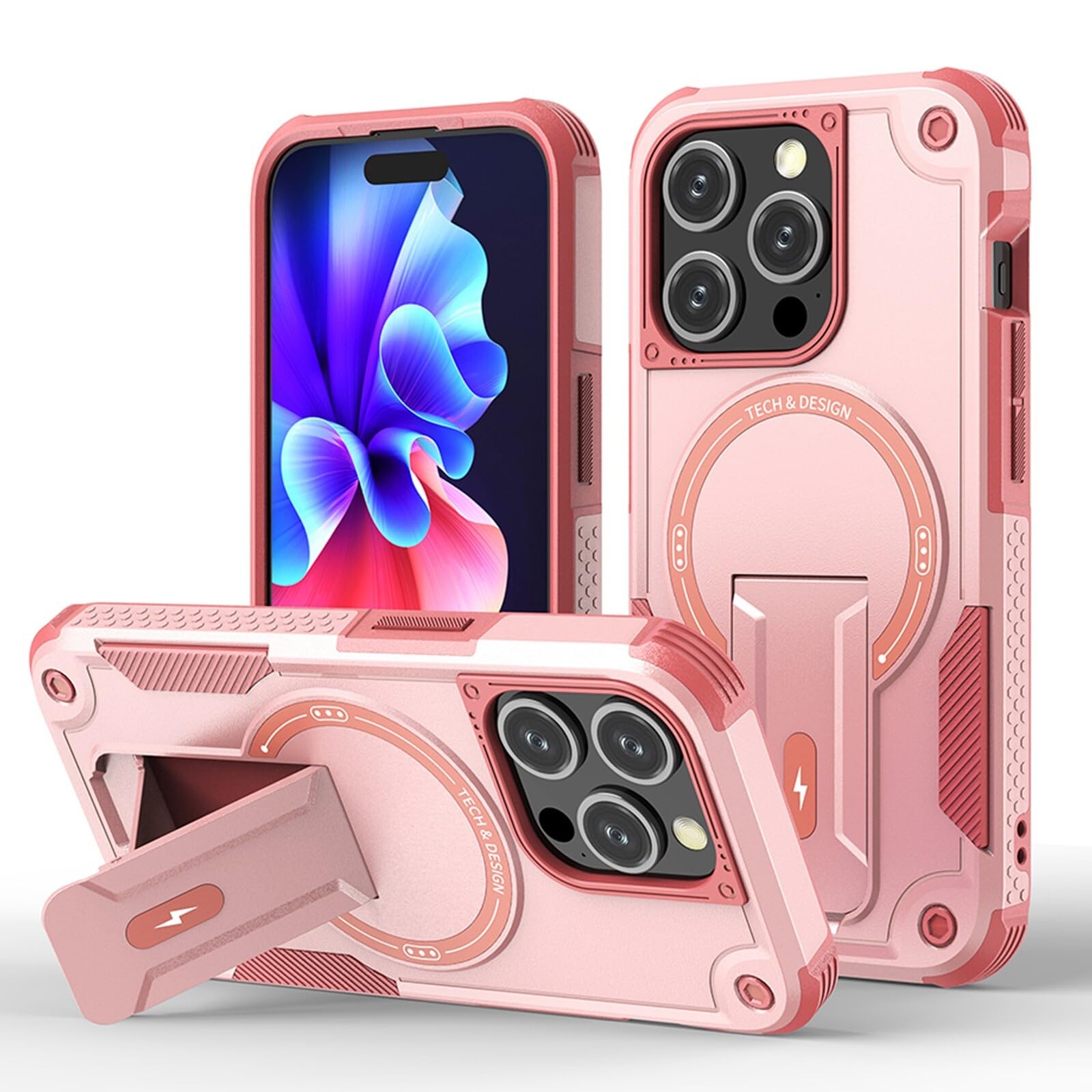 Coque iPhone 15 Pro rose silicone aimanté pour visionner vos vidéos partout - 8