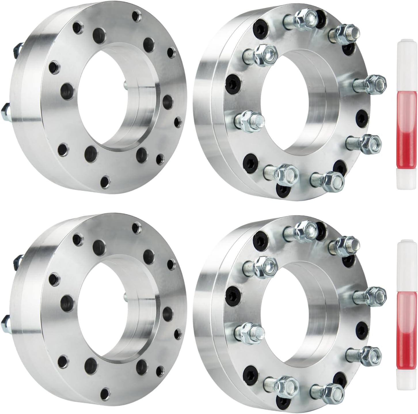 KAX 6x5.5 to 8x6.5 Wheel Adapters, Forged 2" Adapters with Thread Pitch M14x1.5 Hub Bore 108mm(Bolts Pattern Changed),4Pcs fit for 2011-2013 QX56, 2014-2022 QX80,Silver,Not Hubcentric