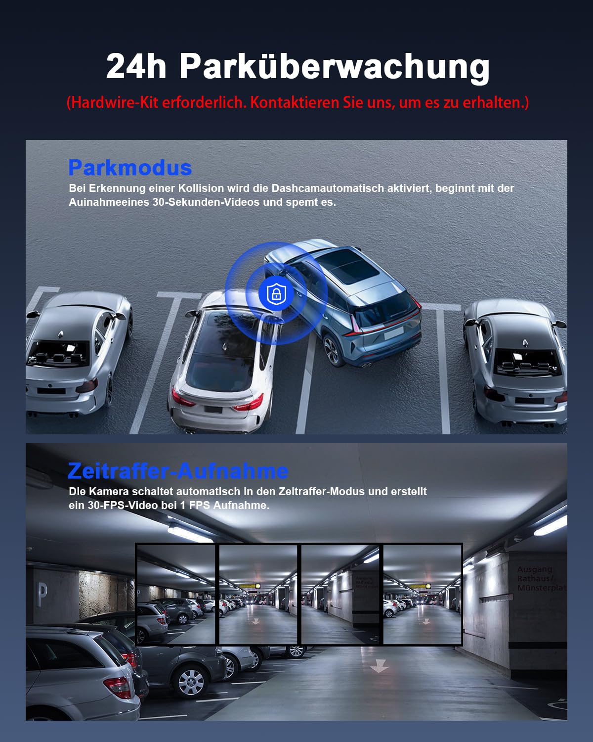 Avylet 4K+1080P Dash cam Mini Dual 5G WiFi Front Rear Camera | 1.5" IPS, Parküberwachung, WDR Super Nachtsicht, G-Sensor, OTA, Dashcam ext.GPS, 170°Weitwinkel, Dashcam Auto Vorne Hinten