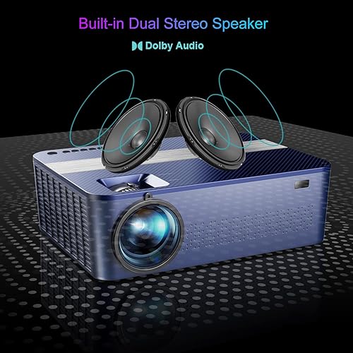 Miniatura 7 de Proyector para exteriores 4K con WiFi y Bluetooth, proyector de video XNoogo 1000 ANSI, pantalla de 450 pulgadas, proyector de película 4k