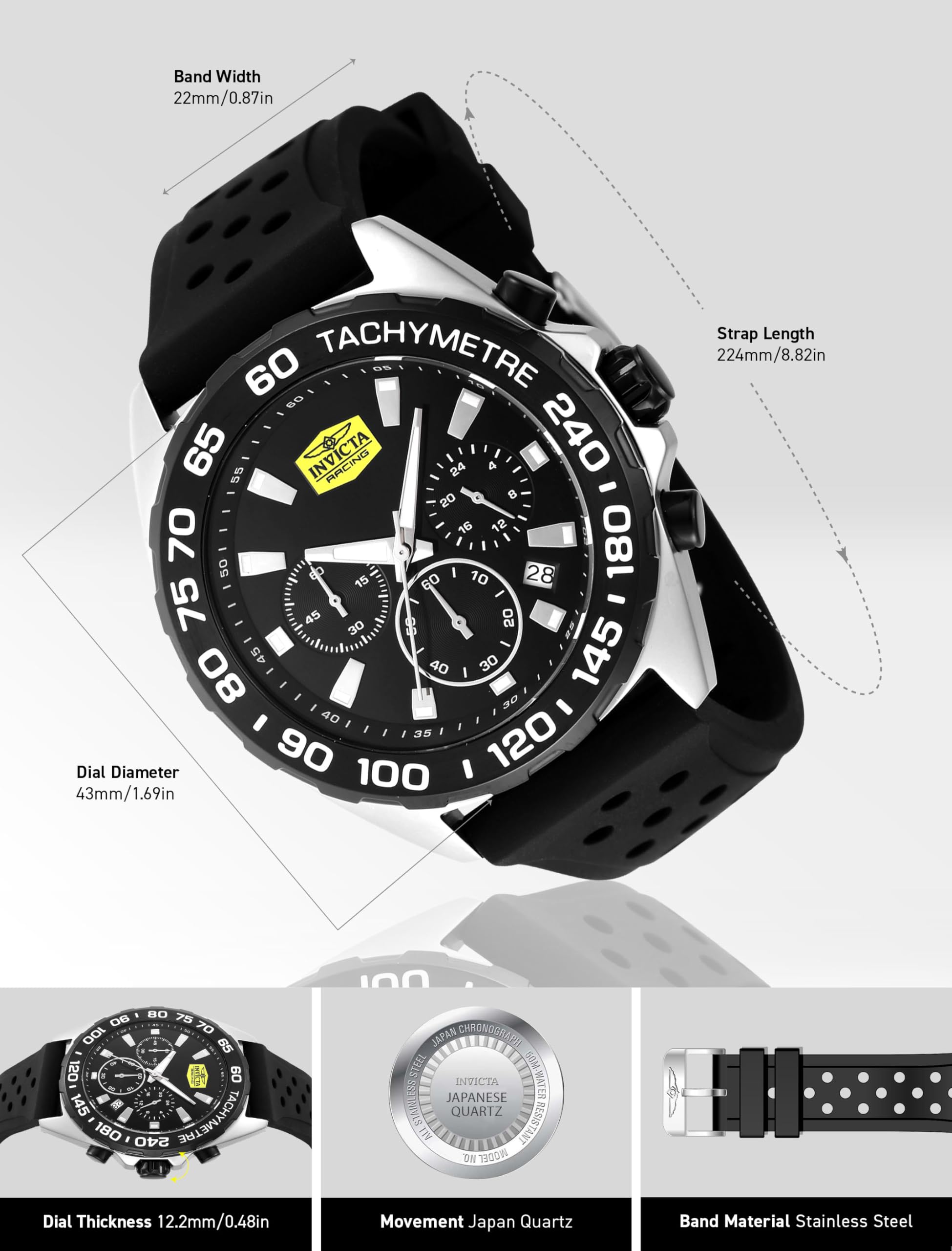 Invicta Racing Men 43mm VD53 Quartz