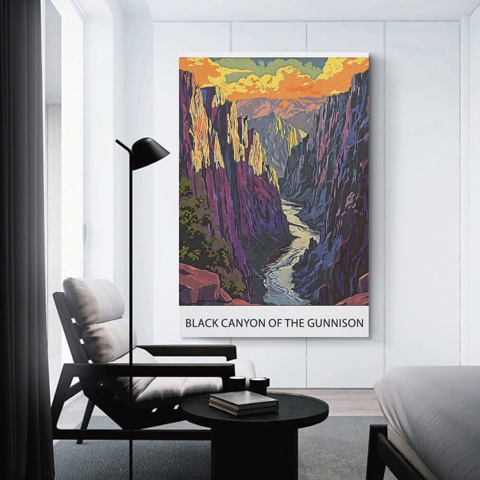 Junmoney Black Canyon of The Gunnison Room Decor Wall Art, 20x30inch(50x75cm), for Office, Study Or Home Workspace, Decorative Artwork for Productive Spaces