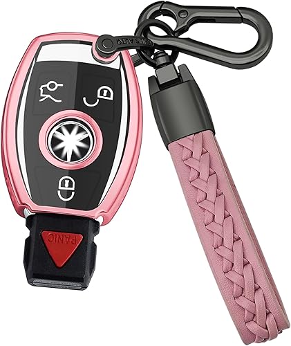 Funda para llavero Mercedes Benz, con llavero, TPU suave que protege la carcasa de la llave del coche, se ajusta a C E S G-Class, ect llave