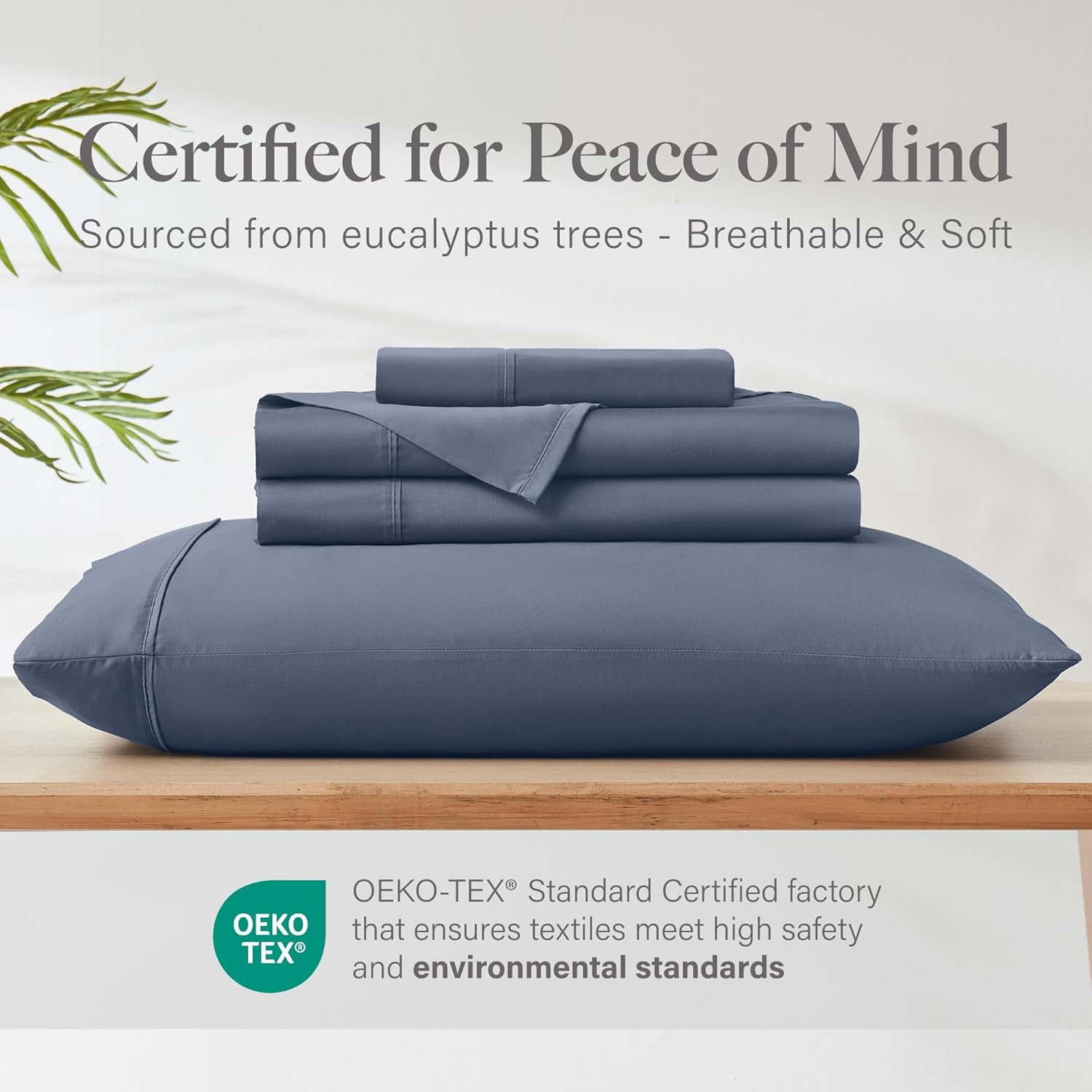 Modern Threads 100% Tencel Lyocell 4-Piece Sheet Set, 400 Thread Count Luxury Bedding, Blue, Queen