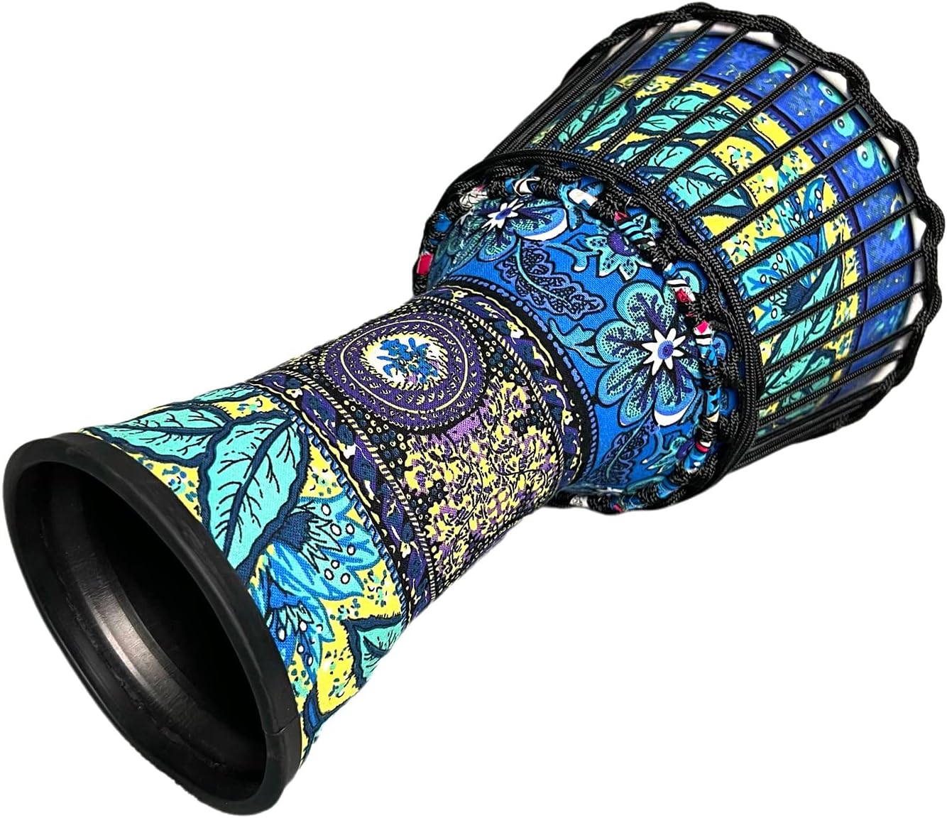 RUOSWTE 8.5" Djembe Drum - Bongo Percussion Music With Sheepskin Face, Professional Tuning, Hand Drum (Maple Blue)