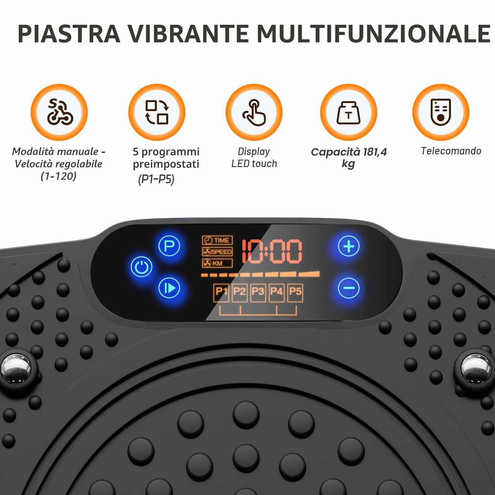 TISSCARE Pedana Vibrante Dimagrante, Pedana Vibrante con 120 Impostazioni, 5 Modalità, Una Capacità Di Carico Fino A 400 libbre & Workout, Brucia i grassi e scolpisce il corpo